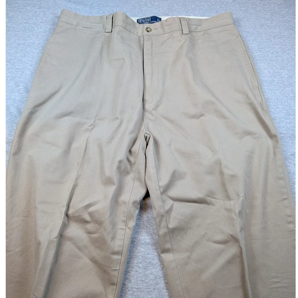 Polo Ralph Lauren Philip Pant Mens 38x32 Tan Khaki Classic Chino Cotton Straight